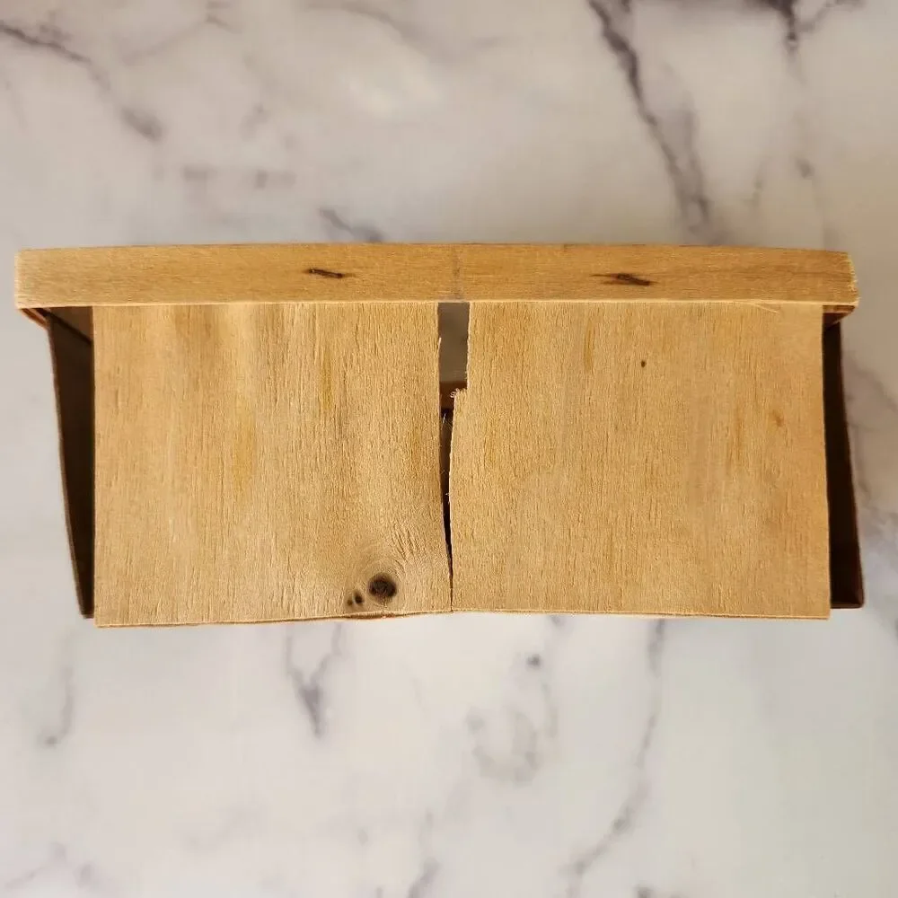 Super simple basic thin wooden box lightweight tan storage accents fruit vintage